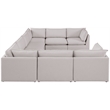 Meridian Furniture Mackenzie Beige Durable Linen Textured Modular Sectional