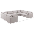 Meridian Furniture Mackenzie Beige Durable Linen Textured Modular Sectional