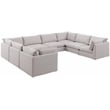 Meridian Furniture Mackenzie Beige Durable Linen Textured Modular Sectional