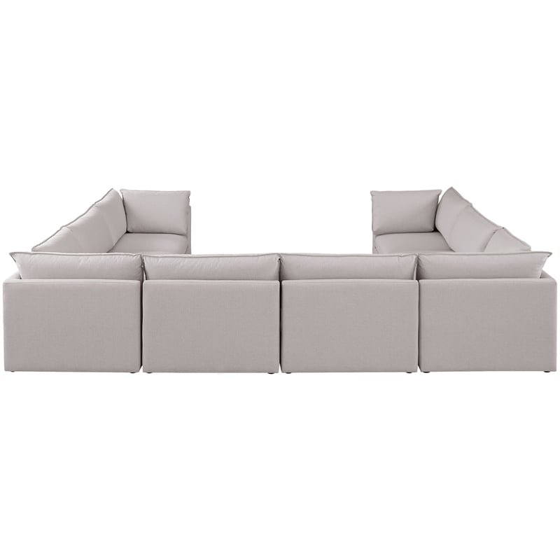 Meridian Furniture Mackenzie Beige Durable Linen Textured Modular Sectional