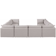 Meridian Furniture Mackenzie Beige Durable Linen Textured Modular Sectional