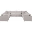 Meridian Furniture Mackenzie Beige Durable Linen Textured Modular Sectional
