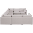 Meridian Furniture Mackenzie Beige Durable Linen Textured Modular Sectional