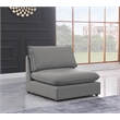 Meridian Furniture Mackenzie Grey Durable Linen Textured Armless