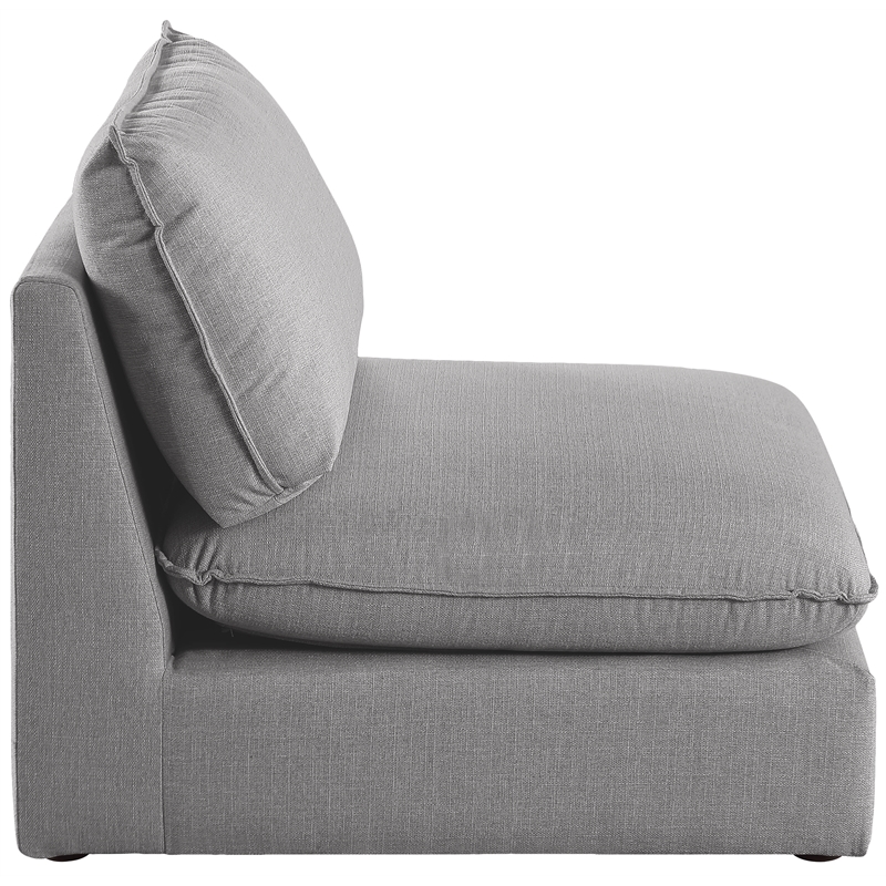 Meridian Furniture Mackenzie Grey Durable Linen Textured Armless