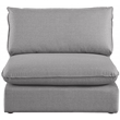 Meridian Furniture Mackenzie Grey Durable Linen Textured Armless