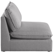 Meridian Furniture Mackenzie Grey Durable Linen Textured Armless