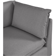 Meridian Furniture Mackenzie Grey Durable Linen Textured Corner