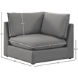 Meridian Furniture Mackenzie Grey Durable Linen Textured Corner