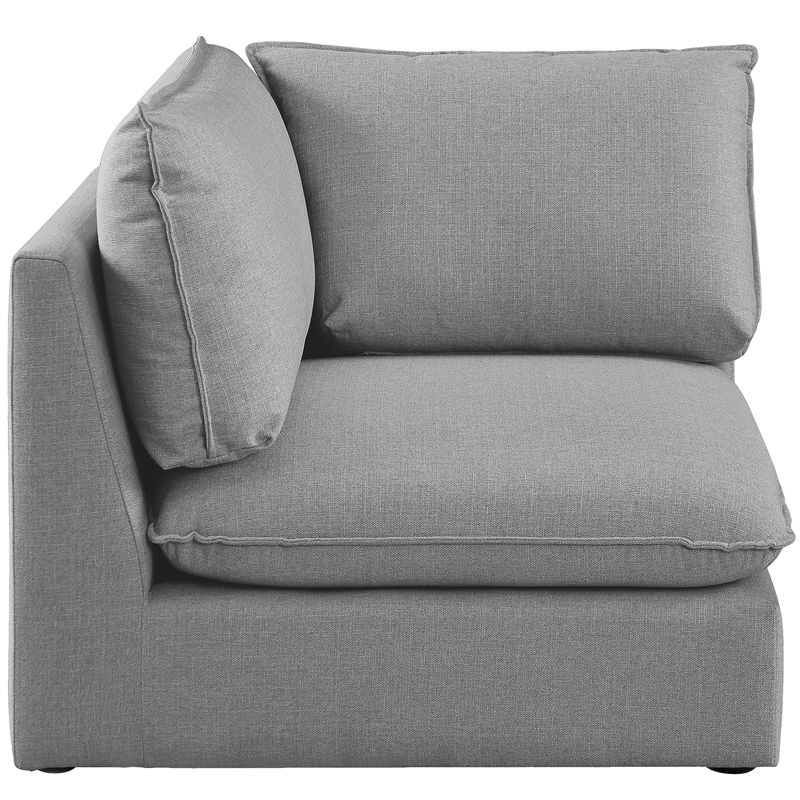 Meridian Furniture Mackenzie Grey Durable Linen Textured Corner