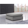Meridian Furniture Mackenzie Grey Durable Linen Textured Ottoman