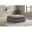 Meridian Furniture Mackenzie Grey Durable Linen Textured Ottoman