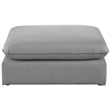 Meridian Furniture Mackenzie Grey Durable Linen Textured Ottoman