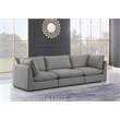 Meridian Furniture Mackenzie Grey Durable Linen Textured Modular Sofa