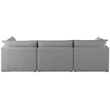 Meridian Furniture Mackenzie Grey Durable Linen Textured Modular Sofa