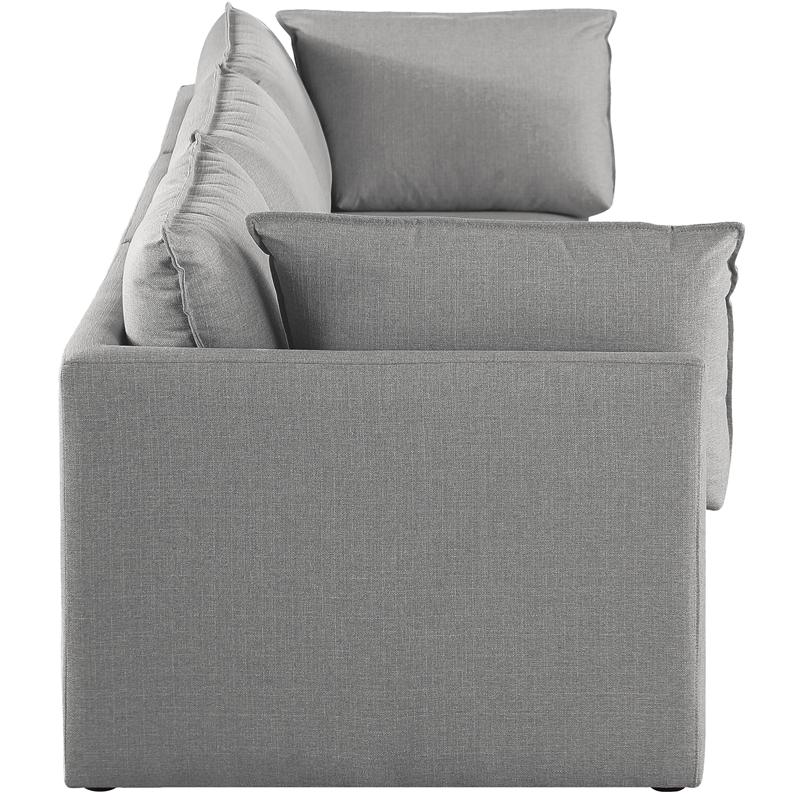 Meridian Furniture Mackenzie Grey Durable Linen Textured Modular Sofa
