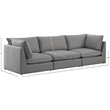 Meridian Furniture Mackenzie Grey Durable Linen Textured Modular Sofa