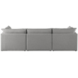Meridian Furniture Mackenzie Grey Durable Linen Textured Modular Sofa
