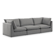 Meridian Furniture Mackenzie Grey Durable Linen Textured Modular Sofa