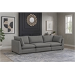 Meridian Furniture Mackenzie Grey Durable Linen Textured Modular Sofa