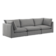 Meridian Furniture Mackenzie Grey Durable Linen Textured Modular Sofa