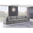 Meridian Furniture Mackenzie Grey Durable Linen Textured Modular Sofa