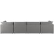 Meridian Furniture Mackenzie Grey Durable Linen Textured Modular Sofa