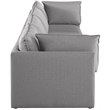 Meridian Furniture Mackenzie Grey Durable Linen Textured Modular Sofa