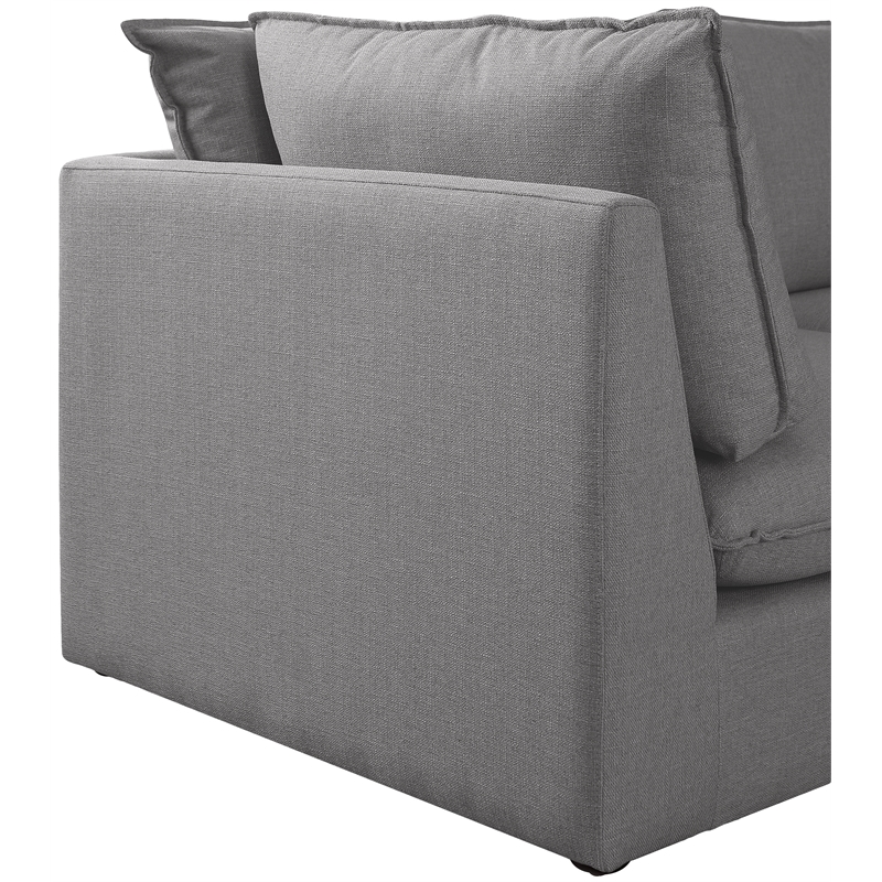 Meridian Furniture Mackenzie Grey Durable Linen Textured Modular Sofa