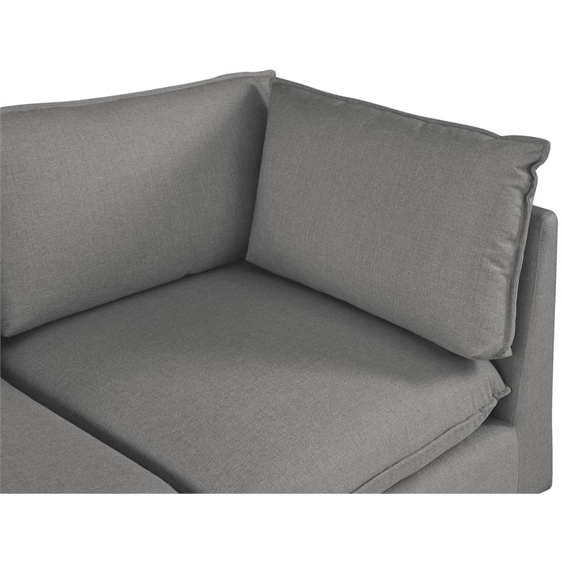 Meridian Furniture Mackenzie Grey Durable Linen Textured Modular Sofa