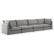 Meridian Furniture Mackenzie Grey Durable Linen Textured Modular Sofa