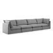 Meridian Furniture Mackenzie Grey Durable Linen Textured Modular Sofa