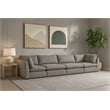 Meridian Furniture Mackenzie Grey Durable Linen Textured Modular Sofa