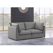 Meridian Furniture Mackenzie Grey Durable Linen Textured Modular Sofa