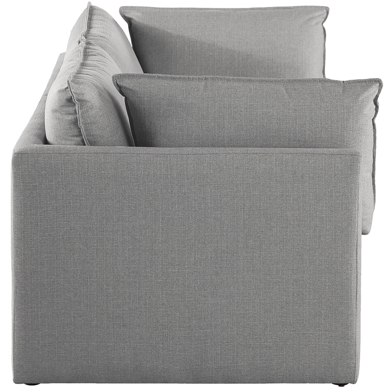 Meridian Furniture Mackenzie Grey Durable Linen Textured Modular Sofa