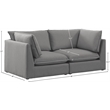 Meridian Furniture Mackenzie Grey Durable Linen Textured Modular Sofa