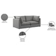 Meridian Furniture Mackenzie Grey Durable Linen Textured Modular Sofa