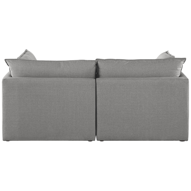 Meridian Furniture Mackenzie Grey Durable Linen Textured Modular Sofa