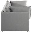 Meridian Furniture Mackenzie Grey Durable Linen Textured Modular Sofa