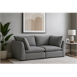 Meridian Furniture Mackenzie Grey Durable Linen Textured Modular Sofa
