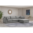 Meridian Furniture Mackenzie Grey Durable Linen Textured Modular Sectional