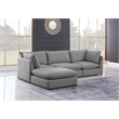 Meridian Furniture Mackenzie Grey Durable Linen Textured Modular Sectional