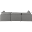 Meridian Furniture Mackenzie Grey Durable Linen Textured Modular Sectional