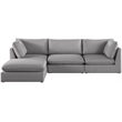 Meridian Furniture Mackenzie Grey Durable Linen Textured Modular Sectional
