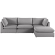 Meridian Furniture Mackenzie Grey Durable Linen Textured Modular Sectional