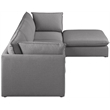 Meridian Furniture Mackenzie Grey Durable Linen Textured Modular Sectional