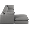 Meridian Furniture Mackenzie Grey Durable Linen Textured Modular Sectional
