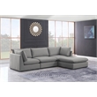 Meridian Furniture Mackenzie Grey Durable Linen Textured Modular Sectional