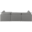 Meridian Furniture Mackenzie Grey Durable Linen Textured Modular Sectional