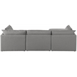 Meridian Furniture Mackenzie Grey Durable Linen Textured Modular Sectional